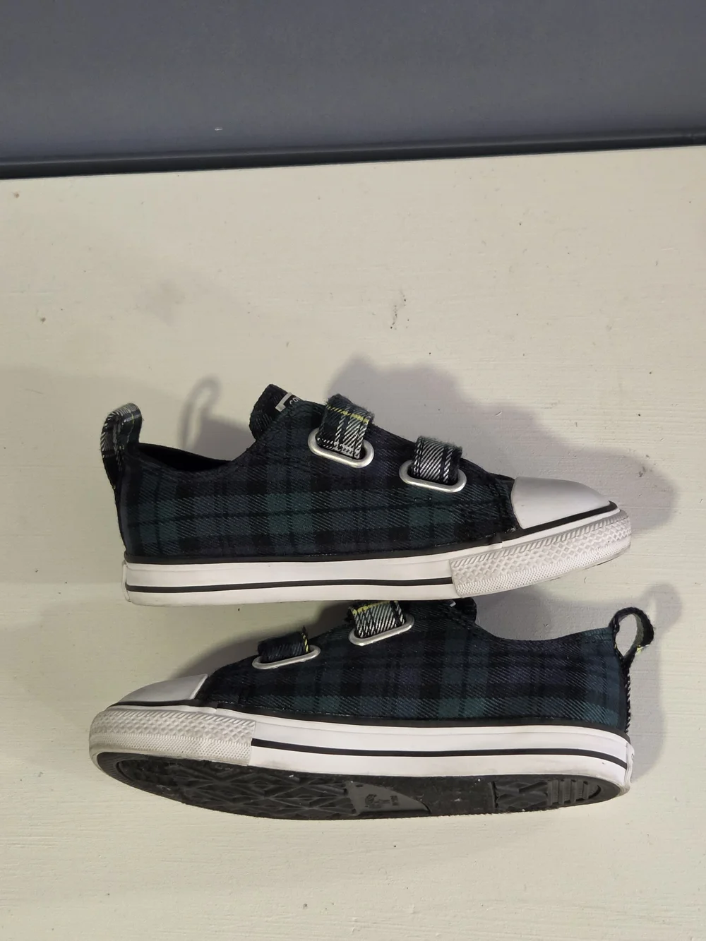 Converse All Star Plaid Velcro Low Top Sneakers Toddler Size 10 Shoes